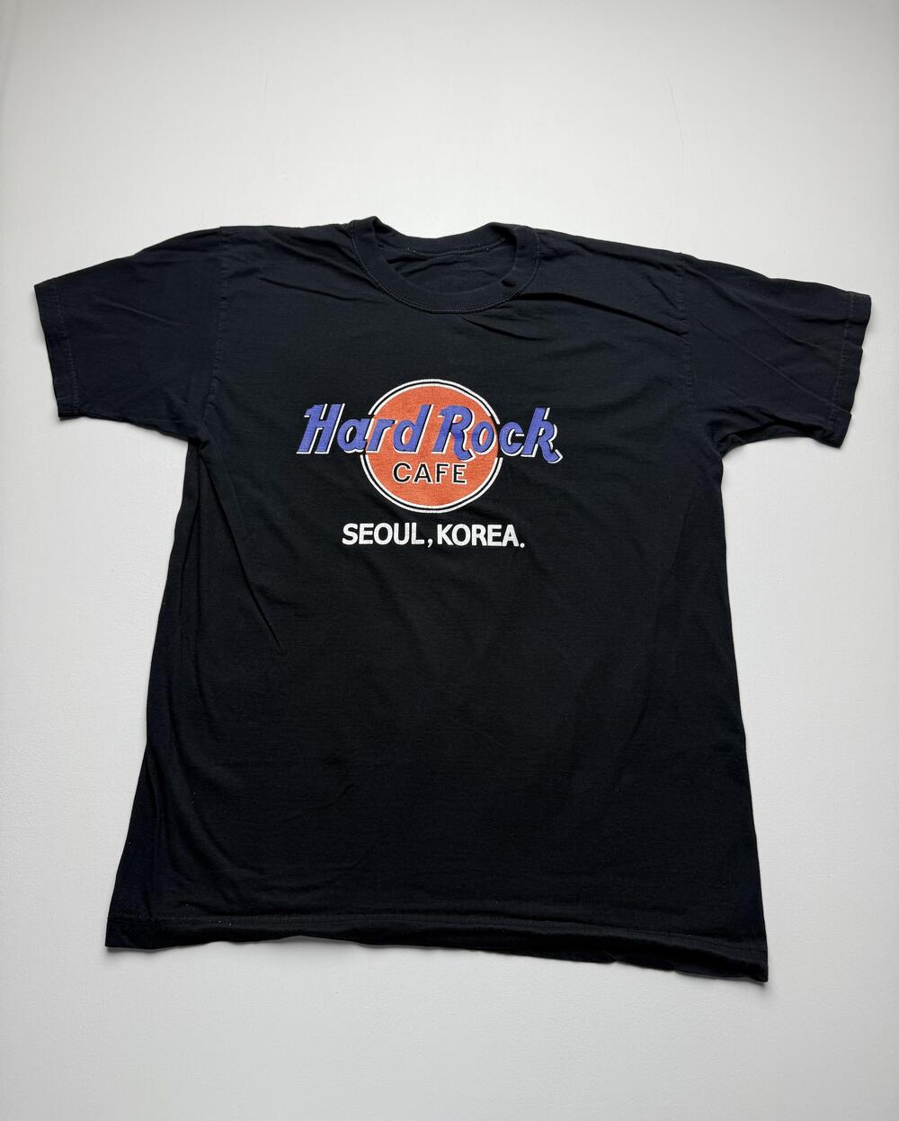 Hard Rock Cafe Shirt Mens Black Seoul Korea Graphic Tee Travel Rock Music Read